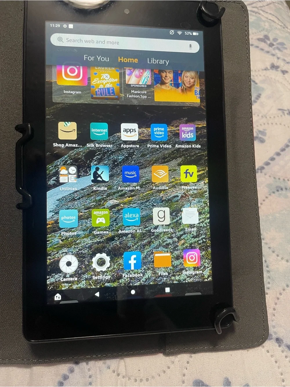 Amazon Black Tablet with Gray Folio Case